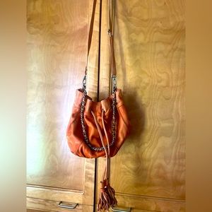 Anthropologie- Lucky Penny- perfectly worn in- leather boho purse